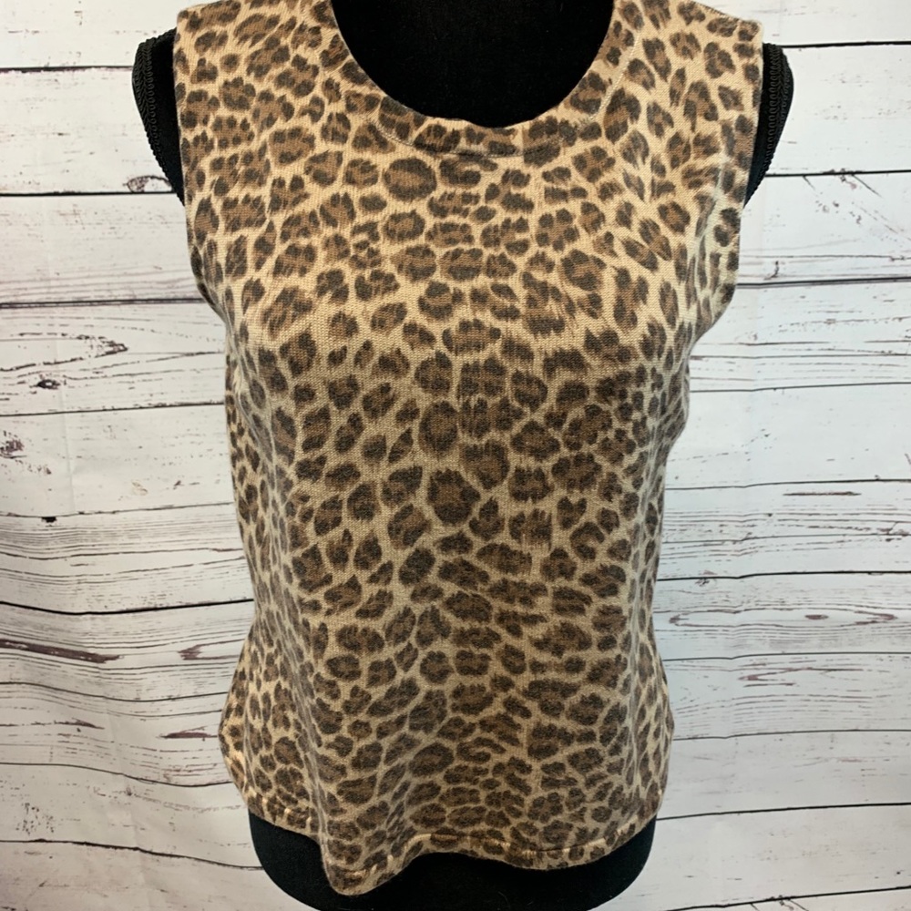 Talbots Women’s Silk Cashmere Animal Print Vest